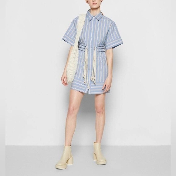 Aknvas Dresses & Skirts - NWOT AKNVAS 100% cotton Fiona Drawstring Shirtdress. Size 2